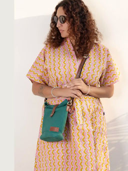 NILAM INDIA - Hand Dyed Arya Emerald Sling Bag