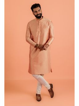 KISAH - Men Coral Solid Kurta & Churidar (Set of 2)