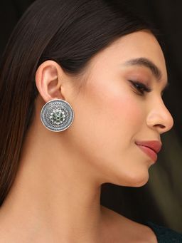 Priyaasi - A Circle of Studs Adorned with Green Stones