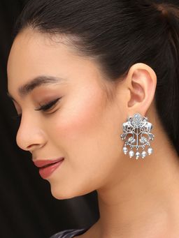 Priyaasi - Silver Oxidized Tribal Earrings