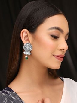 Priyaasi - Green Tribal Stylish Drop Earrings