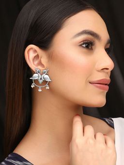 Priyaasi - A Fusion Green Tribal Peacock Drop Earrings