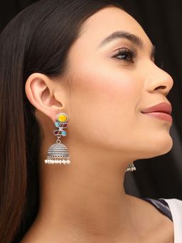 Priyaasi - Multi-Color Floral Jhumkas