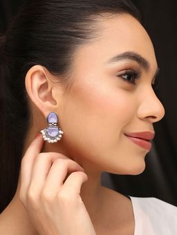 Priyaasi - Lavender Crystal Drop Earrings