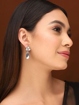 Priyaasi - White Crystal Drop Earrings