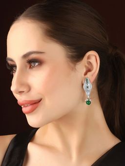 Priyaasi - Verdant Elegance in Oxidized Green Stones