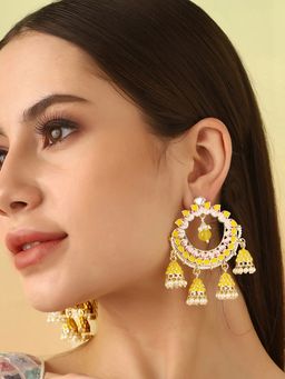 Priyaasi - Yellow Lotus Shape Chandbali