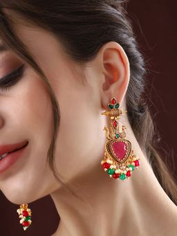 Priyaasi - Temple Style Peacock Beaded Earrings