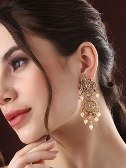 Priyaasi - Pearl and Kundan Drop Earrings