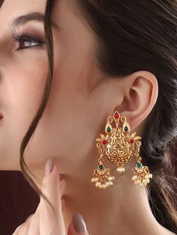 Priyaasi - Gold Plated Temple Style Earrings