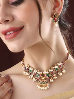 Priyaasi - Temple Ruby Stones Jewellery Set