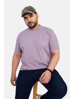 Snitch - Lavender Solid Half Sleeves Regular Casual T-Shirt