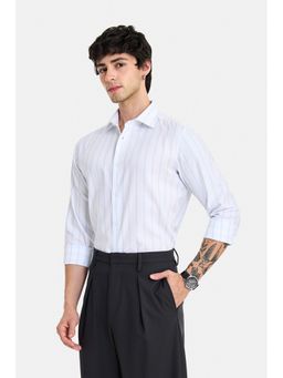 Snitch - Blue Stripes Full Sleeves Slim Semi Formal Shirt