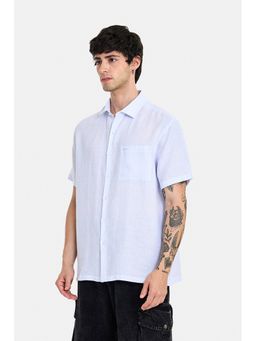 Snitch - Light Blue Textured Half Sleeves Regular Shirt