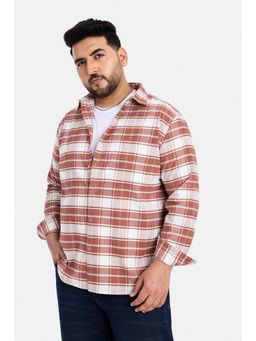 Snitch - Multi-Colour Checks Full Sleeves Regular Casual Plus Size Shirt