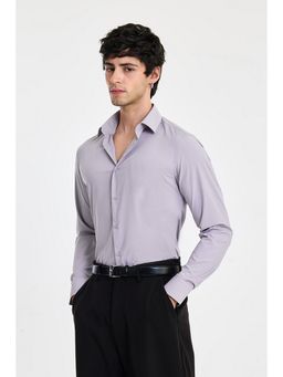 Snitch - Lavender Solid Full Sleeves Slim Formal Luxe Shirt