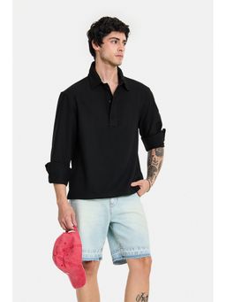 Snitch - Black Solid Full Sleeves Regular Shirt
