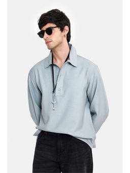 Snitch - Light Blue Solid Full Sleeves Regular Shirt