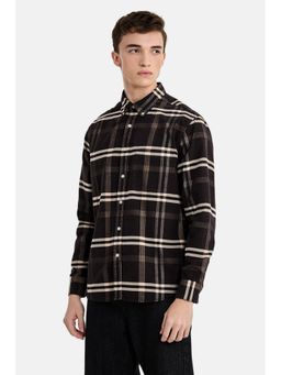 Snitch - Dark Brown Corduroy Full Sleeves Regular Casual Shirt