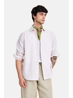 Snitch - Beige Stripes Full Sleeves Regular Casual Shirt