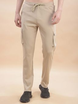 Cantabil - Solid Beige Trackpant for Men