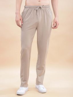 Cantabil - Textured Beige Track Pant for Men