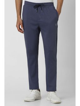Van Heusen - Men Blue Textured Relaxed Fit Casual Trackpant