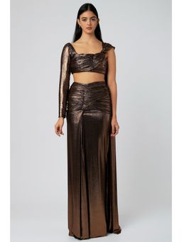 Deme - Hazel Metallic Lehenga Skirt & Top (Set of 2)