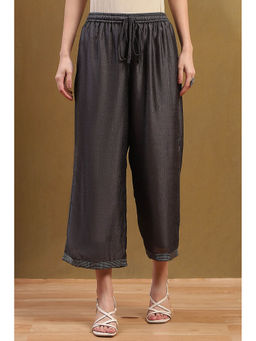 Biba - Women Grey Polyester Palazzo Pant