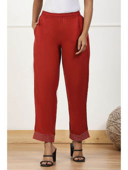 Biba - Women Red Rayon Pant