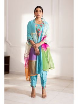 House Of Muher - Hannah Blue Kurta (Set of 3)