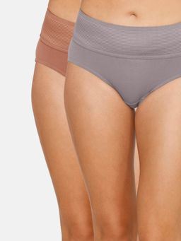 Zivame - High Rise Full Coverage Tummy Tucker Hipster Panty Pack Of 2 - Assorted-multi-color