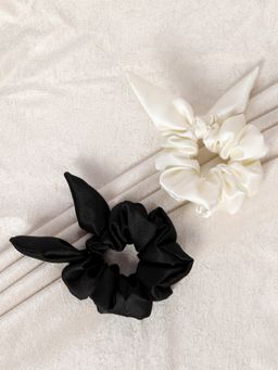 Mueras - Bow Tie Knot Scrunchies Monochrome (Pack of 2)
