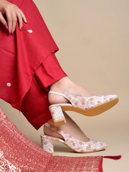 Shoetopia - Women White Block Heels