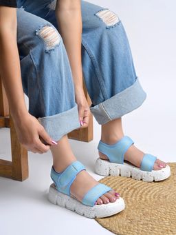 Shoetopia - Women Blue Platform Sandals