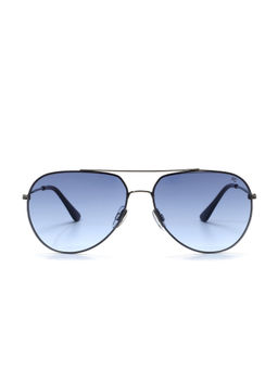 French Connection - Blue Lens Aviator Sunglass Full Rim Metallic Frame With Gradient