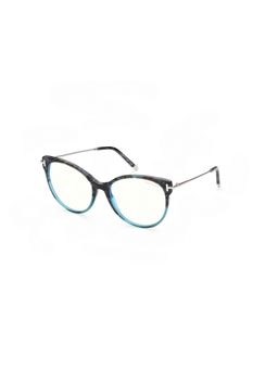Tom Ford Eyewear - FT5770-B54056 Blue Block Round Eye Frames for Women (54)