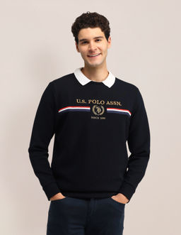 U.S. POLO ASSN. - Embroidered Full Sleeves Crew Neck Sweatshirt