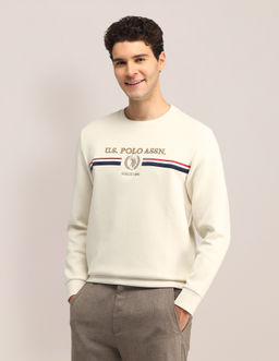 U.S. POLO ASSN. - Embroidered Full Sleeves Crew Neck Sweatshirt