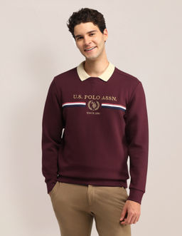 U.S. POLO ASSN. - Embroidered Full Sleeves Crew Neck Sweatshirt