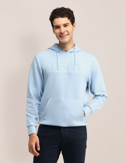 U.S. POLO ASSN. - Blue Solid Full Sleeves Hoodie