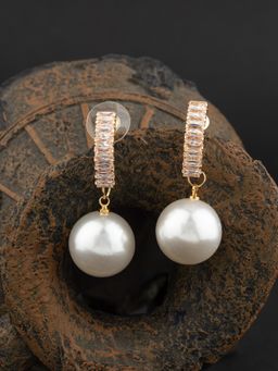 E2O - Gold Plated Stones Crafted Contemporary Drop Earring