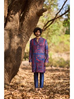 Nirmooha - Blue Maze Kurta and Pant (Set of 2)