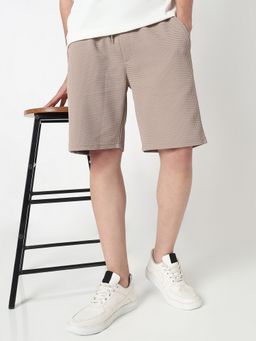 R&B - Beige Solid Regular Men Shorts