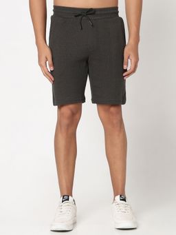 R&B - Charcoal Textured Regular Men Shorts