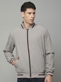 Cantabil - Beige Men Casual Soft Regular Fit High Neck Reversible Jacket