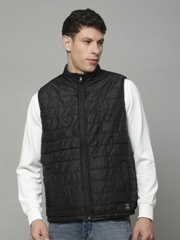 Cantabil - Black Men Casual Soft Regular Fit High Neck Reversible Jacket