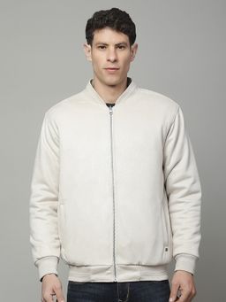 Cantabil - Ivory Men Casual Soft Regular Fit High Neck Reversible Jacket