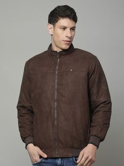 Cantabil - Brown Men Casual Soft Regular Fit High Neck Reversible Jacket