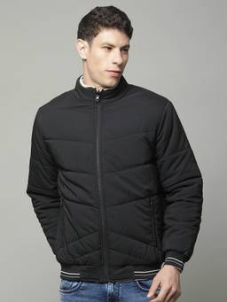 Cantabil - Navy Blue Men Casual Soft Regular Fit High Neck Reversible Jacket